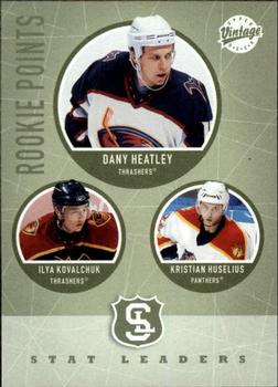 2002-03 Upper Deck Vintage #315 Rookie Points (Dany Heatley / Ilya Kovalchuk / Kristian Huselius) Front
