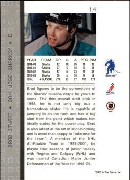 2003-04 Be a Player Memorabilia #14 Brad Stuart Back