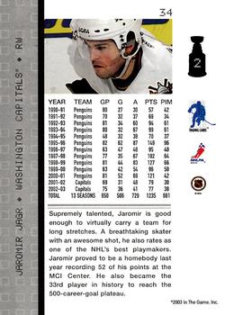 2003-04 Be a Player Memorabilia #34 Jaromir Jagr Back