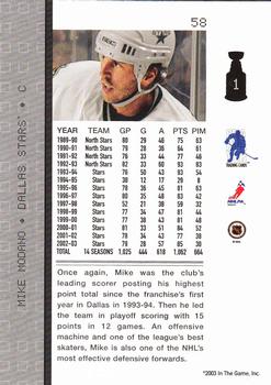 2003-04 Be a Player Memorabilia #58 Mike Modano Back