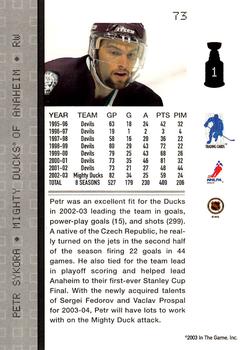 2003-04 Be a Player Memorabilia #73 Petr Sykora Back