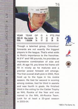 2003-04 Be a Player Memorabilia #76 Rick Nash Back