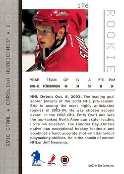 2003-04 Be a Player Memorabilia #176 Eric Staal Back