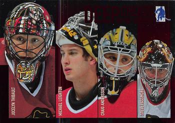 2003-04 Be a Player Memorabilia - Deep In The Crease #DC-2 Jocelyn Thibault / Michael Leighton / Craig Anderson / Steve Passmore Front
