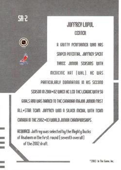 2003-04 Be a Player Memorabilia - Super Rookies #SR-2 Joffrey Lupul Back