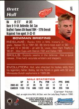 2003-04 Bowman Draft Picks and Prospects - Chrome #16 Brett Hull Back