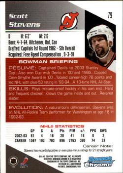 2003-04 Bowman Draft Picks and Prospects - Chrome #79 Scott Stevens Back