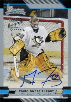 2003-04 Bowman Draft Picks and Prospects #152 Marc-Andre Fleury Front