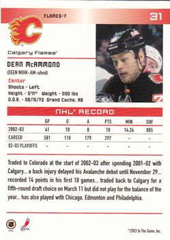 2003-04 In The Game Action #31 Dean McAmmond Back