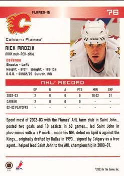 2003-04 In The Game Action #76 Rick Mrozik Back