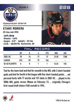 2003-04 In The Game Action #228 Ethan Moreau Back
