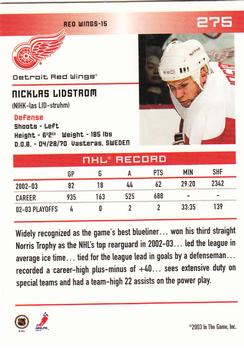 2003-04 In The Game Action #275 Nicklas Lidstrom Back