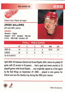 2003-04 In The Game Action #299 Jason Williams Back