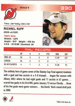2003-04 In The Game Action #330 Michael Rupp Back