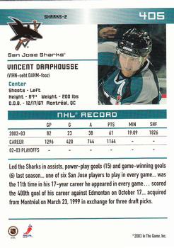 2003-04 In The Game Action #405 Vincent Damphousse Back