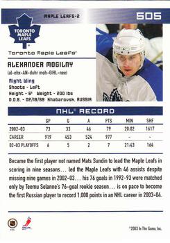 2003-04 In The Game Action #505 Alexander Mogilny Back