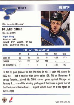 2003-04 In The Game Action #527 Dallas Drake Back