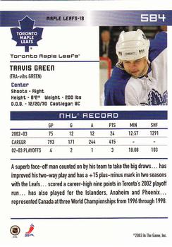 2003-04 In The Game Action #584 Travis Green Back