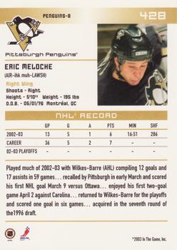 2003-04 In The Game Action #428 Eric Meloche Back