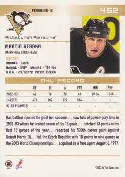 2003-04 In The Game Action #452 Martin Straka Back
