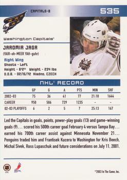 2003-04 In The Game Action #535 Jaromir Jagr Back