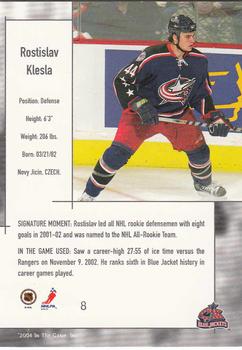 2003-04 In The Game Used Signature Series #8 Rostislav Klesla Back