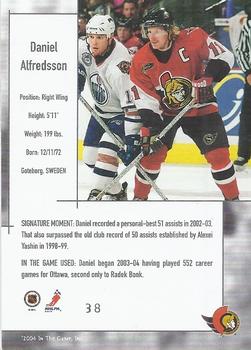 2003-04 In The Game Used Signature Series #38 Daniel Alfredsson Back