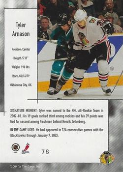 2003-04 In The Game Used Signature Series #78 Tyler Arnason Back