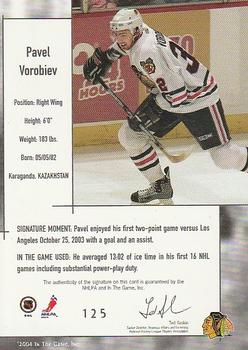 2003-04 In The Game Used Signature Series #125 Pavel Vorobiev Back