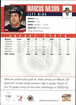 2003-04 Pacific #148 Marcus Nilson Back
