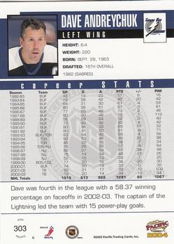 2003-04 Pacific #303 Dave Andreychuk Back