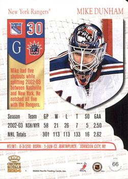 2003-04 Pacific Crown Royale #66 Mike Dunham Back