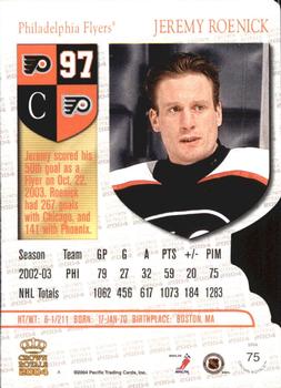 2003-04 Pacific Crown Royale #75 Jeremy Roenick Back