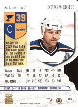 2003-04 Pacific Crown Royale #84 Doug Weight Back