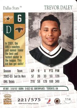 2003-04 Pacific Crown Royale #114 Trevor Daley Back