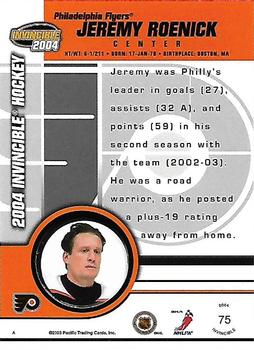 2003-04 Pacific Invincible #75 Jeremy Roenick Back