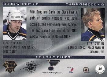 2003-04 Pacific Luxury Suite #46a Doug Weight / Chris Osgood Back