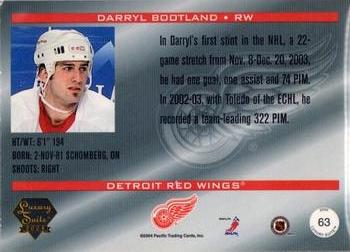2003-04 Pacific Luxury Suite #63 Darryl Bootland Back