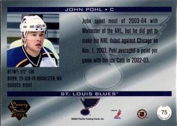2003-04 Pacific Luxury Suite #75 John Pohl Back