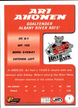 2003-04 Pacific Prospects AHL #1 Ari Ahonen Back