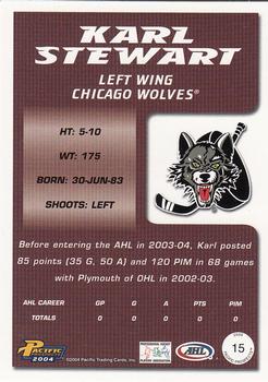 2003-04 Pacific Prospects AHL #15 Karl Stewart Back