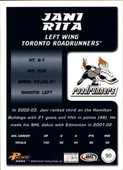 2003-04 Pacific Prospects AHL #90 Jani Rita Back