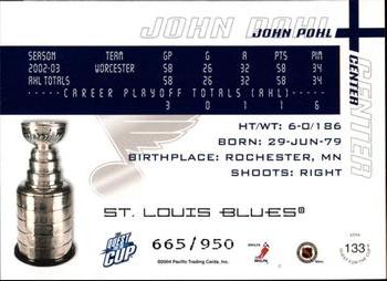 2003-04 Pacific Quest for the Cup #133 John Pohl Back