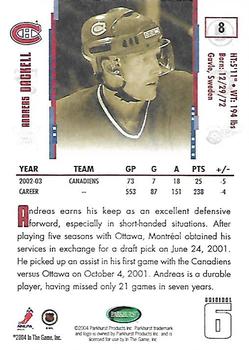 2003-04 Parkhurst Original Six Montreal #8 Andreas Dackell Back