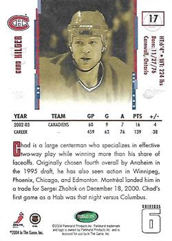 2003-04 Parkhurst Original Six Montreal #17 Chad Kilger Back