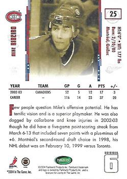 2003-04 Parkhurst Original Six Montreal #25 Mike Ribeiro Back
