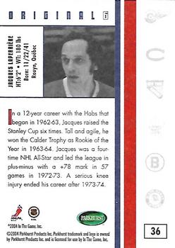 2003-04 Parkhurst Original Six Montreal #36 Jacques Laperriere Back