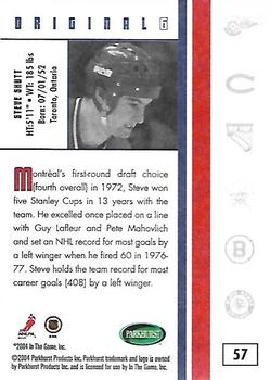 2003-04 Parkhurst Original Six Montreal #57 Steve Shutt Back