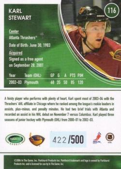 2003-04 Parkhurst Rookie #116 Karl Stewart Back