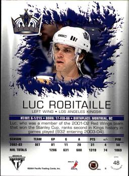 2003-04 Pacific Private Stock Titanium #48 Luc Robitaille Back